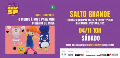 Salto Grande recebe neste sábado, 4, evento de Arte e Cultura do Circuito CultSP 2023