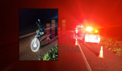 Acidente na BR-153 em Ourinhos deixa garupa ferido; Pneu traseiro estourou 