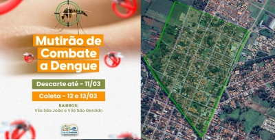 Prefeitura de Salto Grande promove mutirão de limpeza contra a Dengue