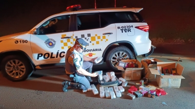 Policia Militar Rodoviária apreende celulares e perfumes e prende casal de paraguaios na Raposo Tavares 