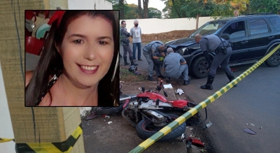Mulher morre após ser atingida por carro conduzido pela esposa de homem com que estava em uma moto na região 